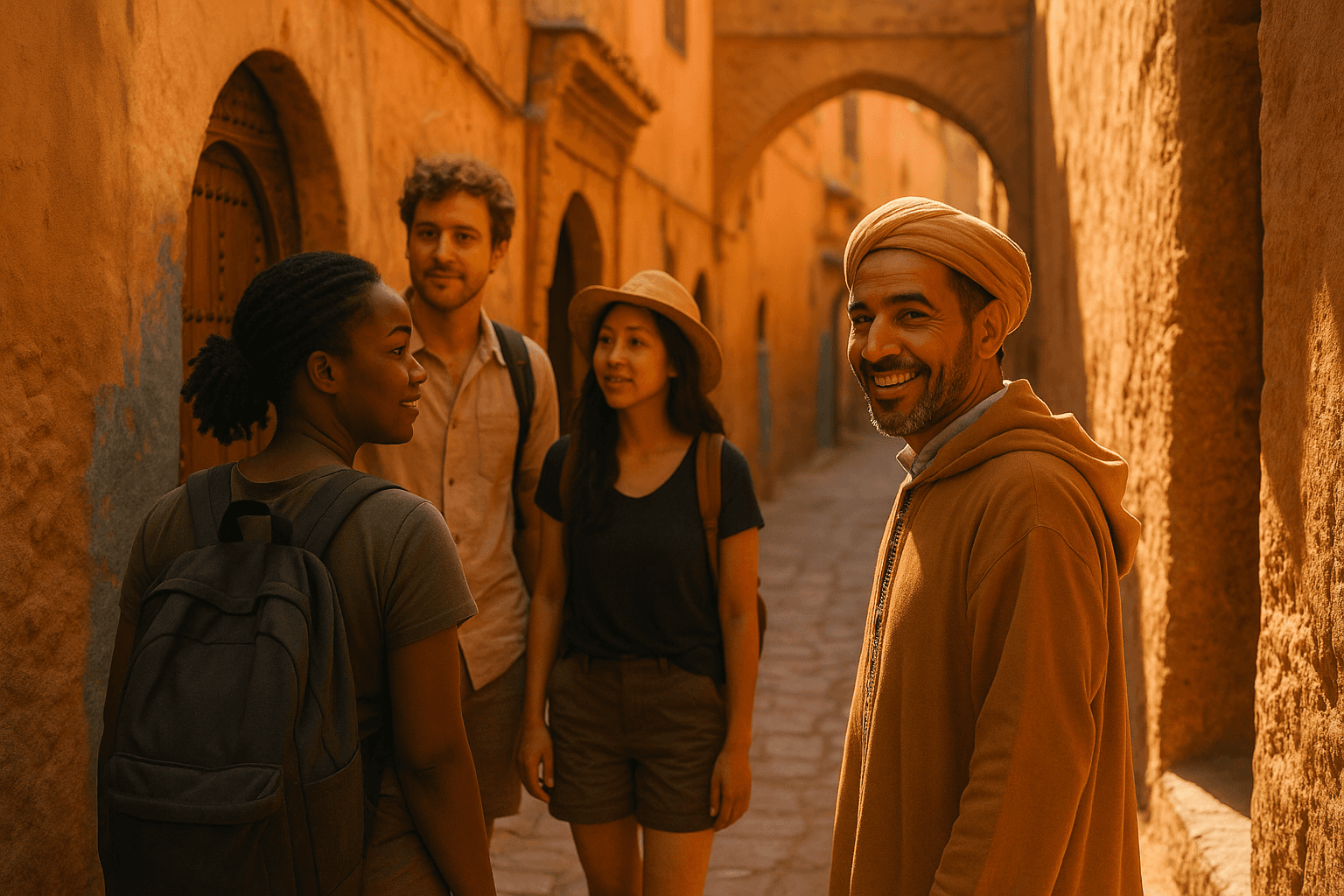 Guided tour in a vibrant market